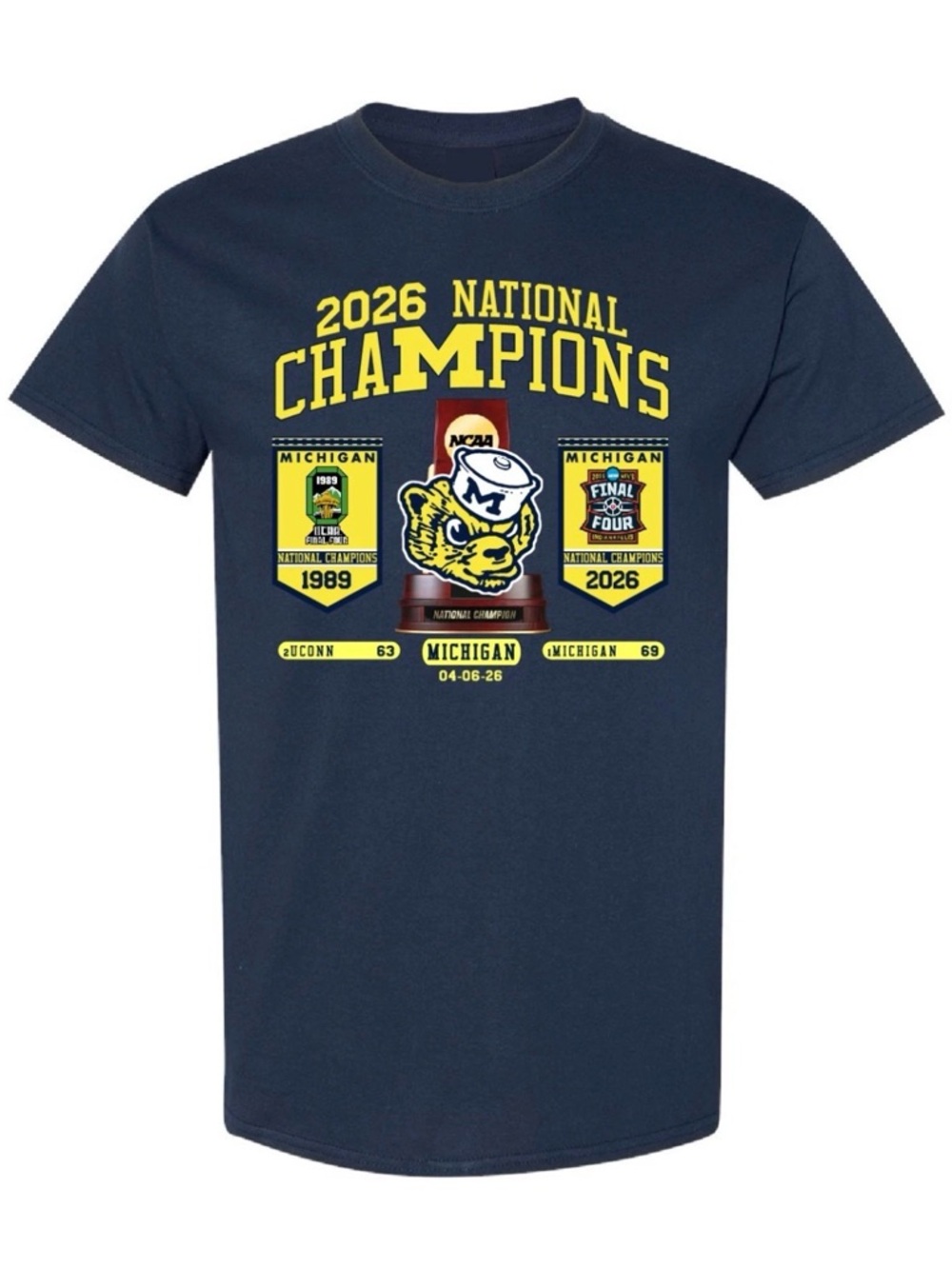 Michigan 2026 National Champions Long Sleeve Tee - Navy